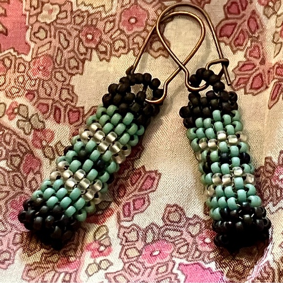 HAND CRAFTED BOHEMIAN BEADED EARRINGS *NEW *JAPANESE GLASS BEADS *LIGHTWEIGHT - Picture 6 of 6